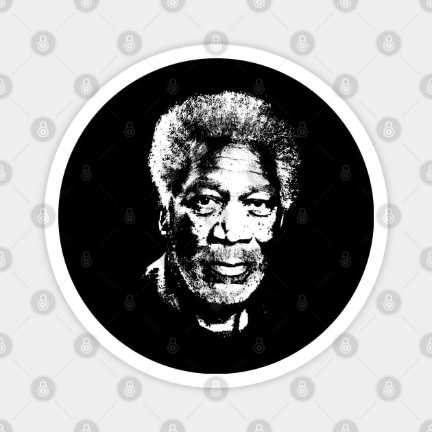 Morgan Freeman Portrait Pop Art Magnet by phatvo